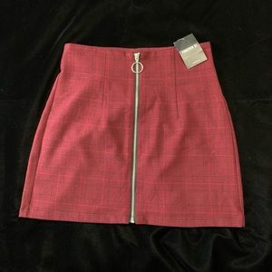 Forever 21 Red and Black Tartan Lined Skirt